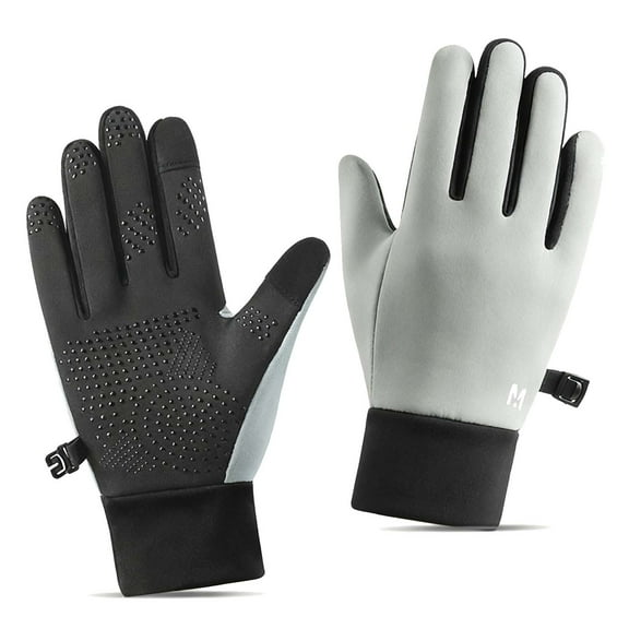 Gray Medium Kids' Winter Gloves With Thermal Properties And Soft Material For Comfort