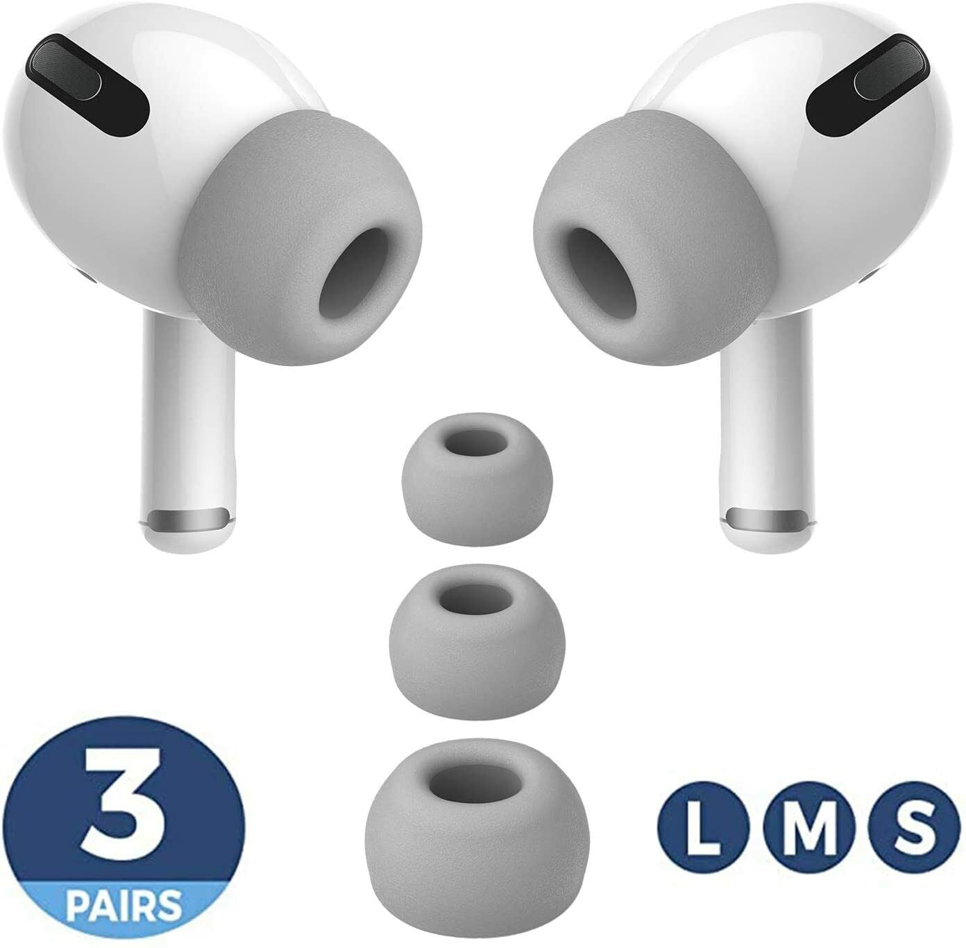 Gray Memory Foam Replacement Tips for Apple Airpod Pro Airpod Pro 2 Earbud Tips Walmart