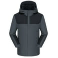 thumbnail image 1 of Gray Men Jacket Outerwear Zip Up Windbreaker Rain Jacket Hood Winter Waterproof Men's Coat, 1 of 8