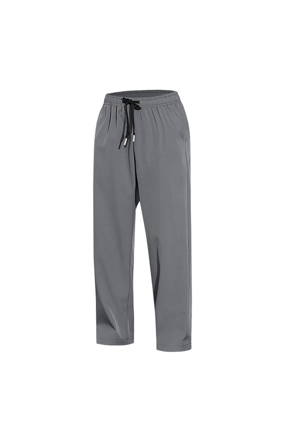 Gray Men'S Clothing Casual, Short Sleeve Mens Pants Cargo, Weekend Ice Silk Sweatpants for Men, Men's Summer Casual Lace Up Pocket Solid Color Pants