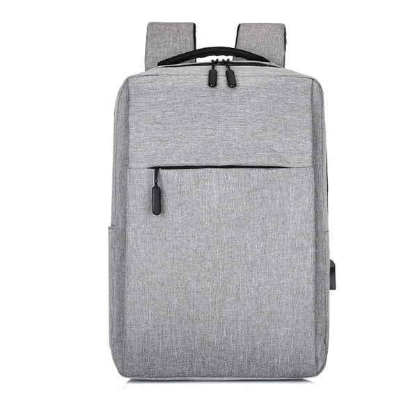 Gray Men's Business Laptop Backpack, Water Resistant Travel Backpack with USB Port, 15.6 Inch Laptop Bag for Work, School & Travel