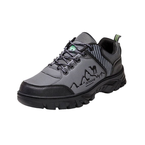 Gray Mens Hiking Shoes Breathable Non Slip Lightweight Comfortable For Spring And Summer Outdoor Sports Trail Running Grip