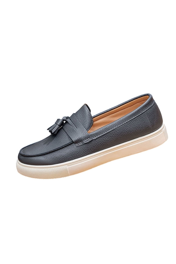Gray Mens Loafers With Tassel Comfortable Slip On Casual Shoes Low Top Soft Sole Breathable Lightweight For Spring Summer Everyday Wear Size 45