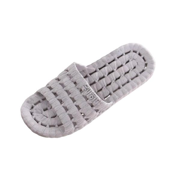 Gray Mens Casual Versatile Bathroom Slippers Indoor Non Slip Spring Summer Outdoor Wear For Home Use Shower Sandals One Pair Shoes Eva Material Size 44