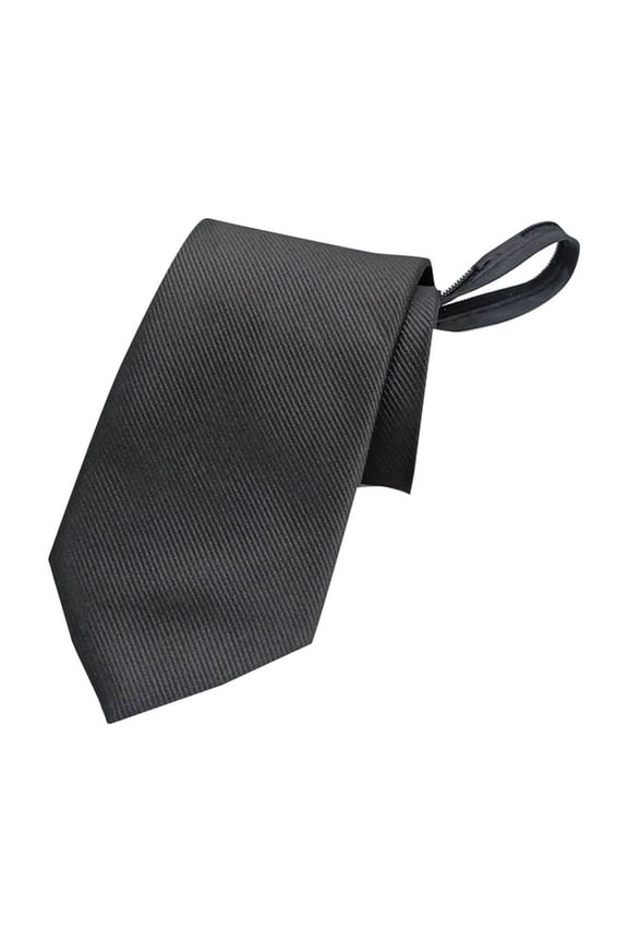 Gray Mens Solid Color Polyester Zipper Tie No-Tie Business Necktie 3.15 Inches Wide 18.11 Inches Long Free Size In Gray Color Great For Formal And Casual Occasions