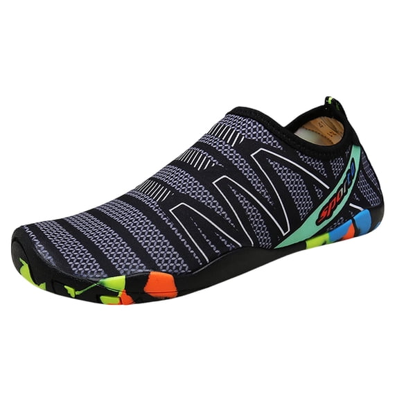 Gray Mens Water Shoes Quick Dry Breathable Comfortable Diving Socks For Beach Swim Pool Sports Lightweight With Traction Sole Spring Summer Size 47