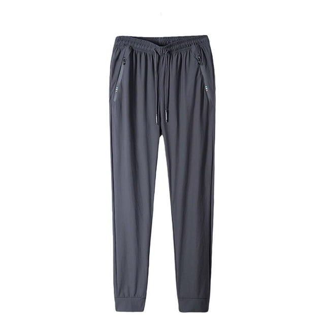 Gray Mens Work Pants, Wide Leg Pants, Weekend Nylon Trousers for Men