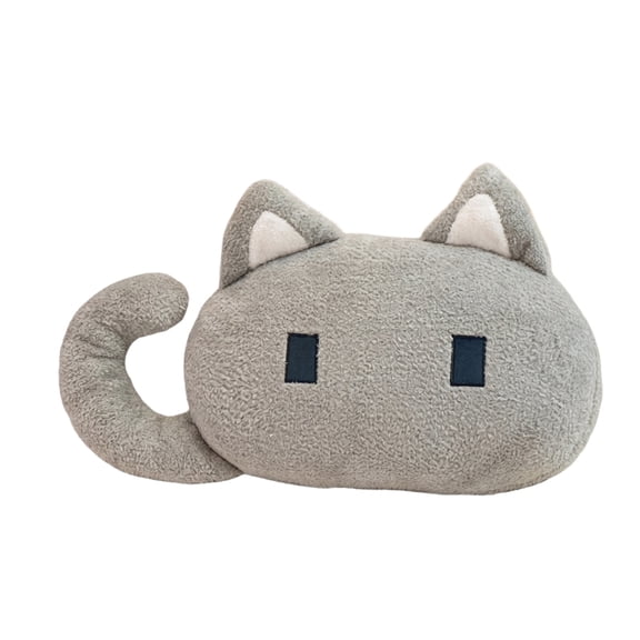 Gray Meowchi Face Plush Stuffed Animal, Cat Face Stuffed Plush Doll No Tag Cute Animal Plush for Room Decor, Multi-functional Toy Can Be Used As Pillow Relaxation Gift