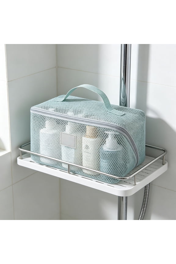 Gray Mesh Tech Bag for Cables and Chargers, Electronics Organizer for Travel – Cord Storage Pouch for Home Office, Multi Use