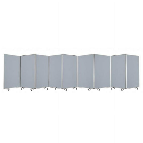 Gray Metal 9 Panel Screen, 318 x 1 x 71 in.