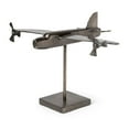 thumbnail image 1 of Gray Metal Bomber Plane Sculpture, 1 of 5