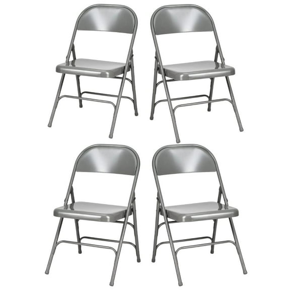 Gray Metal Folding Chair - Sold in Sets of 4 - by Chivari