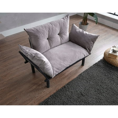 Gray Metal Futon Love Seat in Studios Serves as Seating