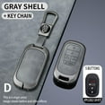 thumbnail image 1 of Gray Metal Leather 5 Button Key Fob Cover Fit for Honda Civic 2024 2023 Accord CR-V HR-V V Pilot SI EX EX-L Touring Keyless Key Holder with Keychain, 1 of 6