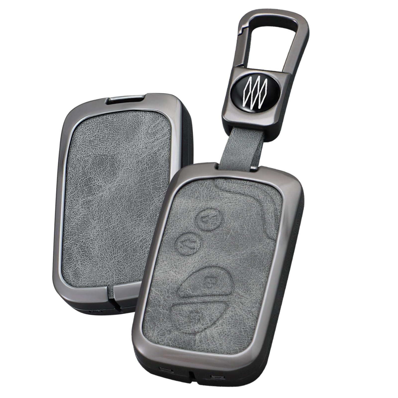 Gray Metal Leather Key Fob Cover Fit for Lexus GX460 RX350 ES350 IS250 GX460 LX570 IS350 GS430 GS300 GS450h is-C is-F Keyless Key Holder with Keychain