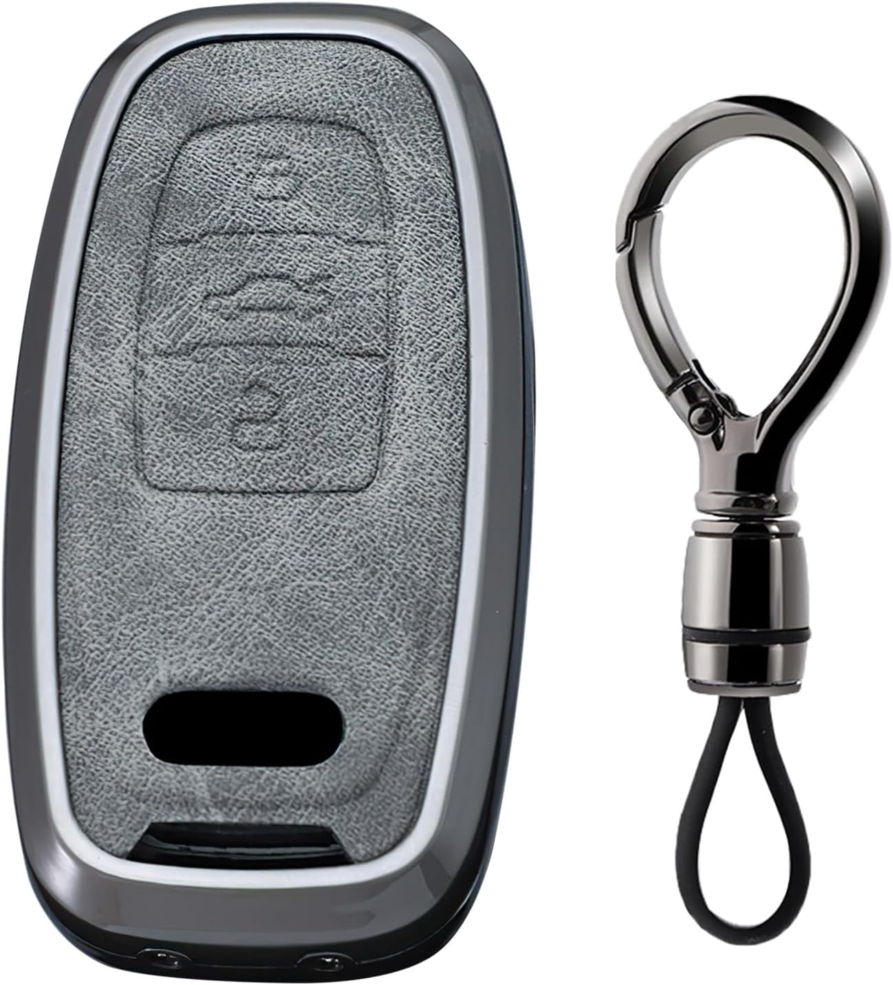Gray Metal Leather Key Fob Cover Fit for Audi R8 Q5 Q7 S3 S4 S5 S6 S7 ...