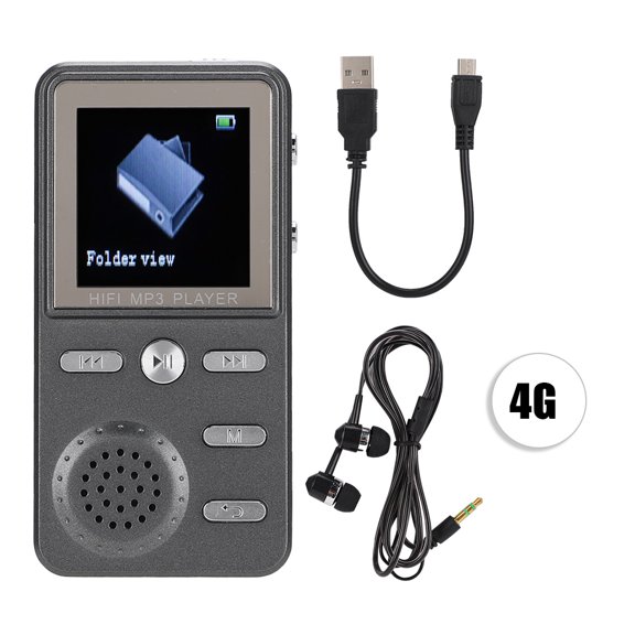 Gray Metal Portable 1.41 Inch LCD Display Screen HIFI Lossless MP3 Music Video Player(4GB)