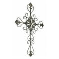 thumbnail image 1 of Gray Metal Scroll Design Gray Hanging Cross Wall Decor, 1 of 2