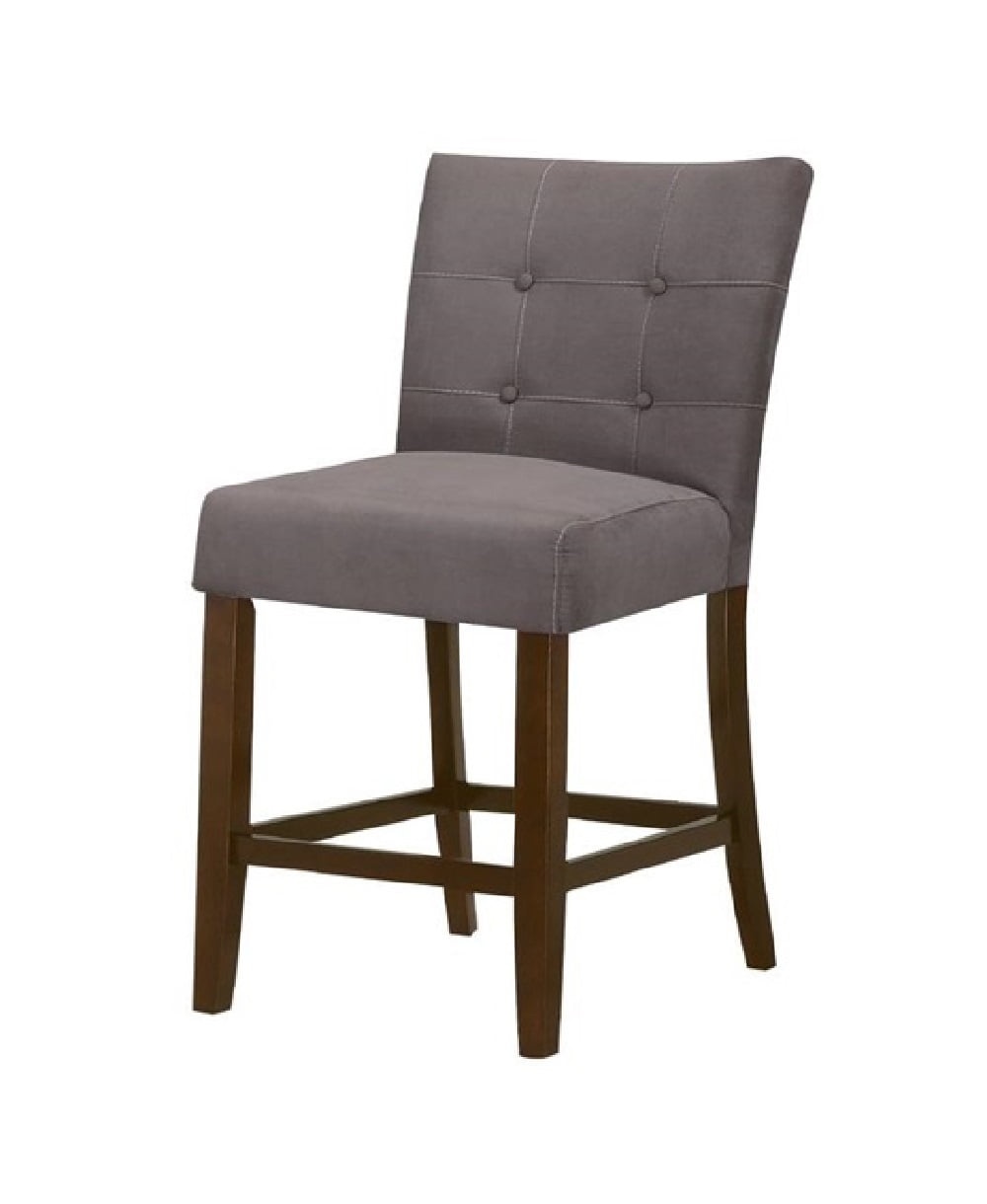 Gray Microfiber Counter Height Chair Set of 2