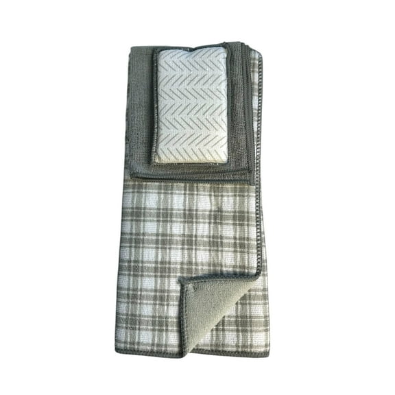 Bright Box Gray Microfiber Kitchen Set, 3pc – Dish Mat, Sponge & Towel