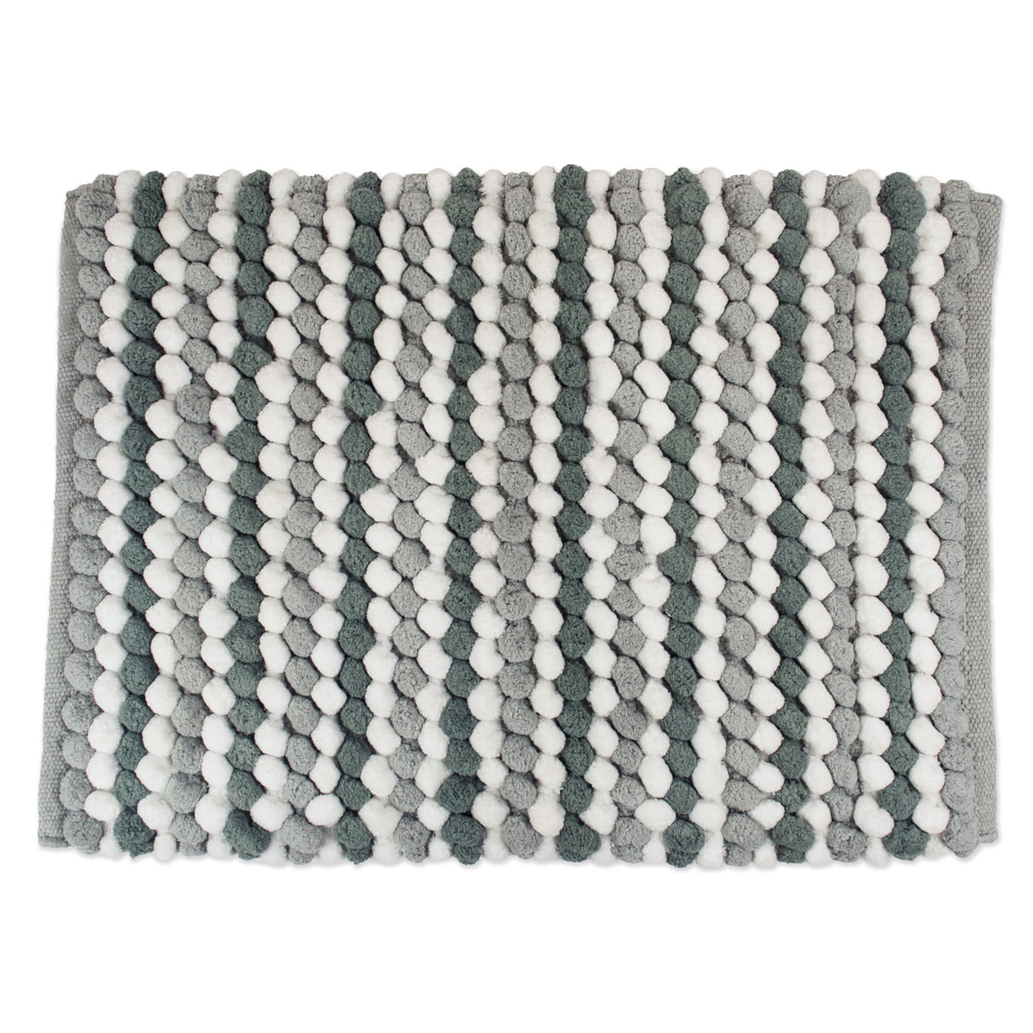 Gray Microfiber Stripe Bath Mat 17x24