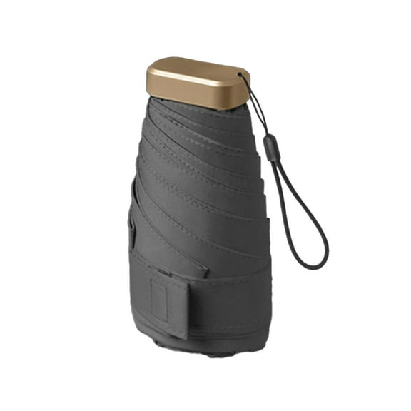Gray Mini Travel Umbrella For Purse Lightweight Folding Umbrella Sun Protection Windproof Portable Parasol For Women Men Kids #8343S