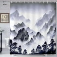 thumbnail image 1 of Gray Misty Forest Shower Curtain Masculine Men''s Shower Curtain Nature Mountain Tree Bathroom Shower Curtain Fabric Waterproof Woodland Modern Rustic Shower Curtain with Hooks 72x72 inch, 1 of 5