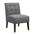 thumbnail image 1 of Gray Modern Accent Chair, Armless Lounge Chair with Tufted Upholstery & Wood Legs, Fabric Side Chair for Living Room, Bedroom, Makeup Vanity, Patio, Pin Back Design, 1 of 7
