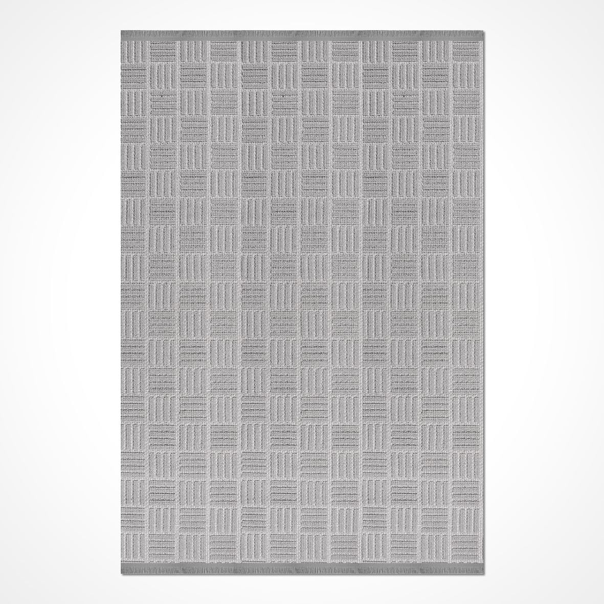 Gray Modern Polyester Area Rugs for Living Room Jacquard Textured ...