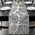 thumbnail image 1 of Gray Monstera Table Runner 60 Inches,Dining Table Runners Dresser Scarves,Palm Tree Leaf Boho Botanical Tropical Kitchen Coffee Tablerunner for Tabletop Party Birthday Holiday Wedding Decor 13"x60", 1 of 8