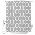 thumbnail image 1 of Gray Moroccan Hexagon Fabric Shower Curtain Geometric Art Washable Shower Curtains for Bathroom, Waterproof Bath Curtain with Hooks Home Decor 72x72in, 1 of 8