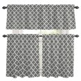 thumbnail image 1 of Gray Morocco Kitchen Curtains Sets for Windows 24 Inch Length, Vintage Minimalist Boho Ethnic Pattern Rod Pocket Window Treatments Tier Curtains and Valances Set for Bedroom/Bathroom, 1 of 8