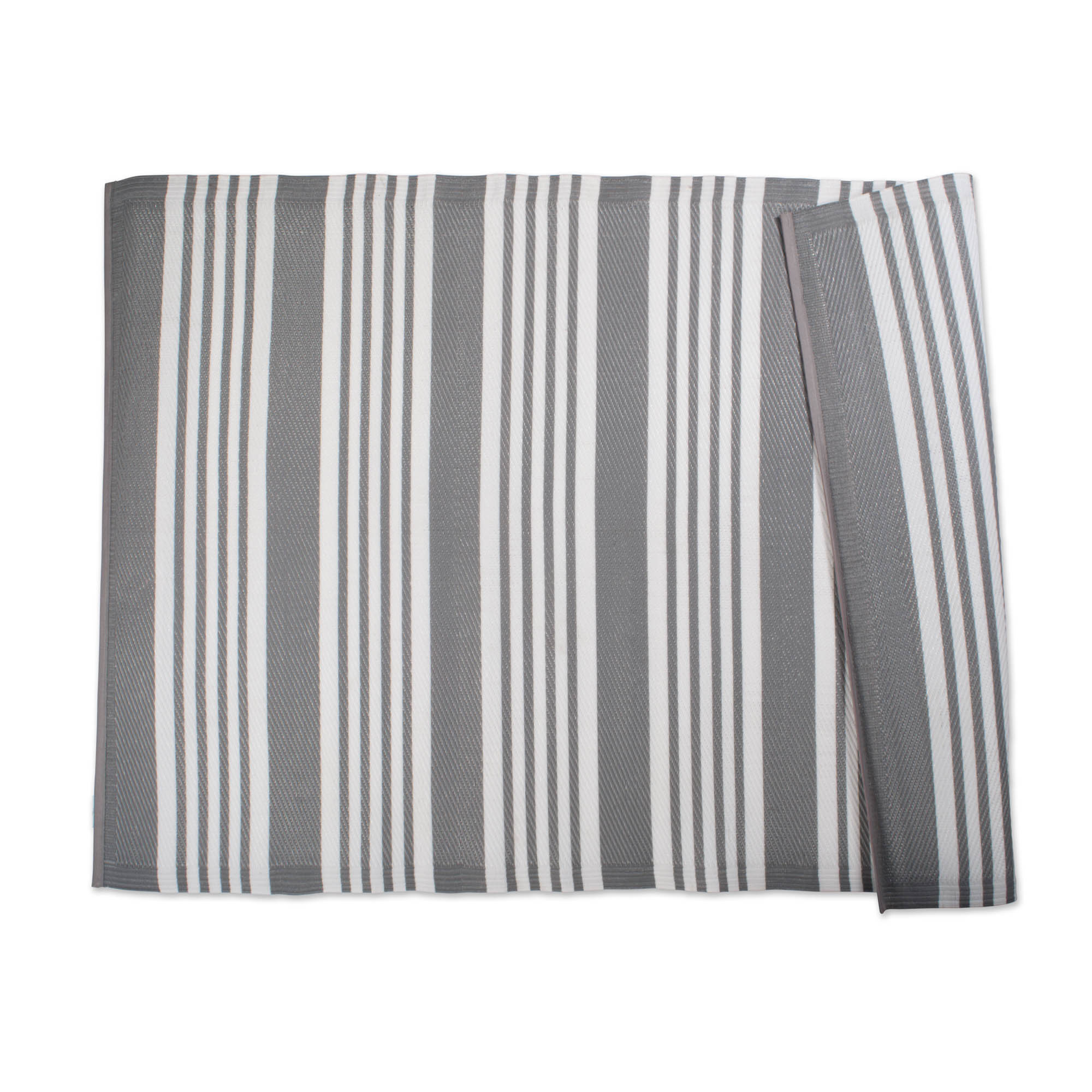 Gray Multi Stripe Outdoor Rug 4x6ft