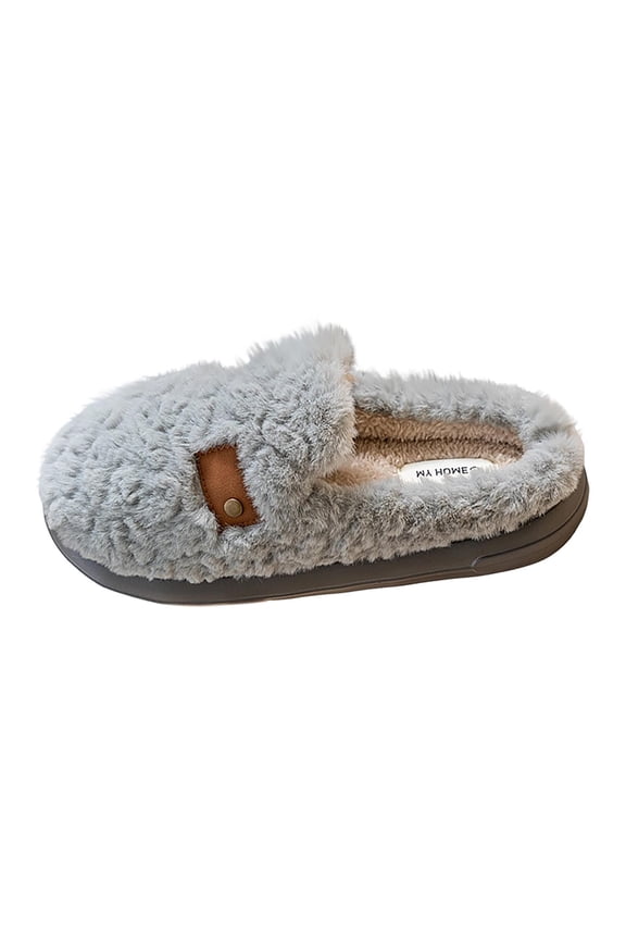 Gray My Homen Men Fashion Casual Home Slippers Thick Sole Warm Couple Boken Lightweight Slippers