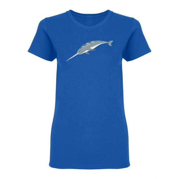 Gray Narwhal Design Shaped T-Shirt Women -Image by Shutterstock, Female x-Large