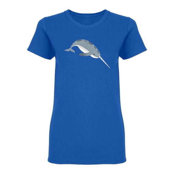 Gray Narwhal Shaped T-Shirt Women -Image by Shutterstock, Female Small