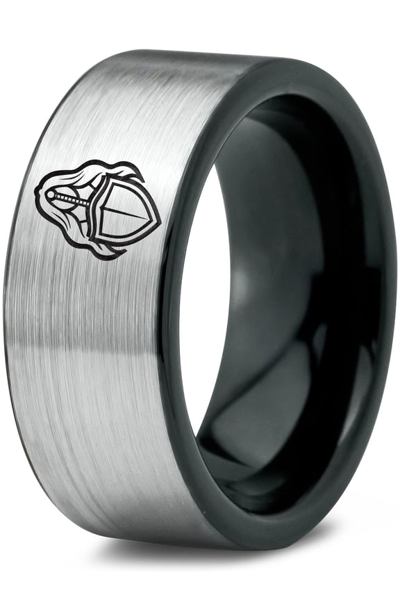 Gray Natural Ring Rings Tungsten Gamer Monogram Colorful Engraved Jewelry Godfather Gift