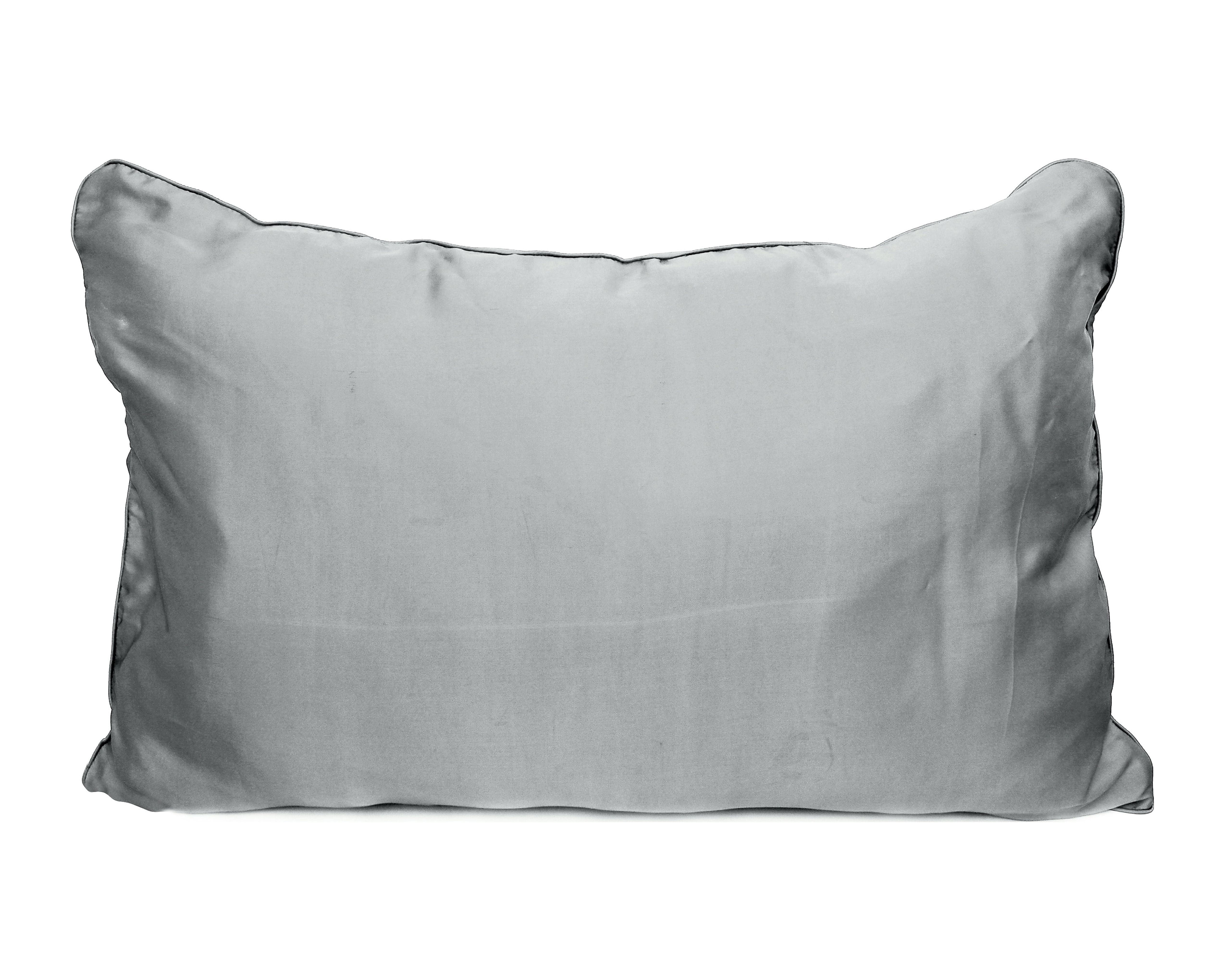 Gray Natural Silk Pillow Covers Bed Pillow Cases Standard Size Standard