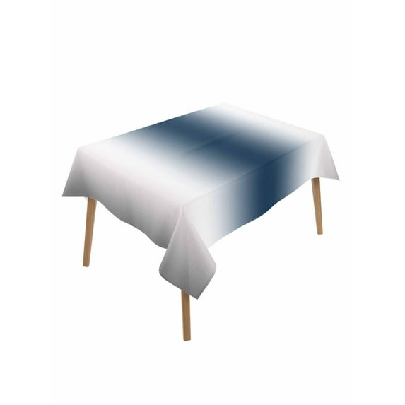Gray Navy Blue Rectangle Tablecloth, Modern Gradient Geometric Waterproof & StainResistant Tablecloth, Washable Oil-proof Table Cover for Dining/Party/Wedding/Camping/Buffet 52x70 In