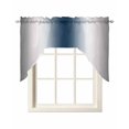 thumbnail image 1 of Gray Navy Blue Swag Valances for Windows, Small Curtains Drapes, Modern Gradient Geometric Kitchen Window Curtains Over Sink Rod Pocket Window Treatment Valance for Bedroom/Bathroom 56"x36", 1 of 5