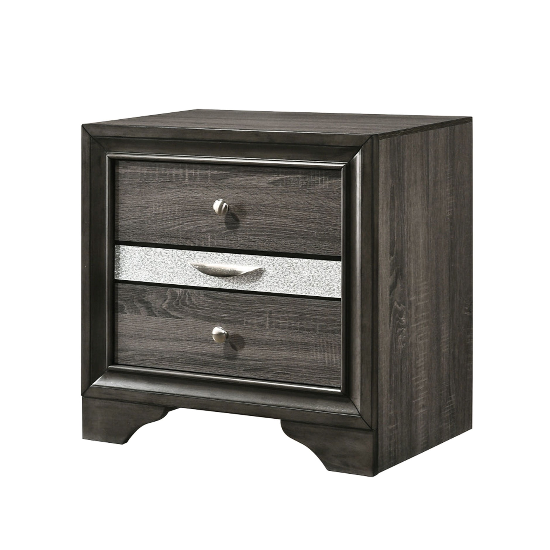 Gray Nightstand | Elevated Base for Easy Cleaning | Bedside Table ...