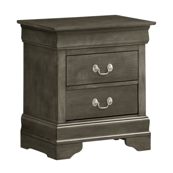 Gray Nightstand Traditional - 24"H x 22"W x 16"D Bedroom Nightstands with Storage - Compact Side Table for Bedside - Durable Gray Finish Gray + Particle Board