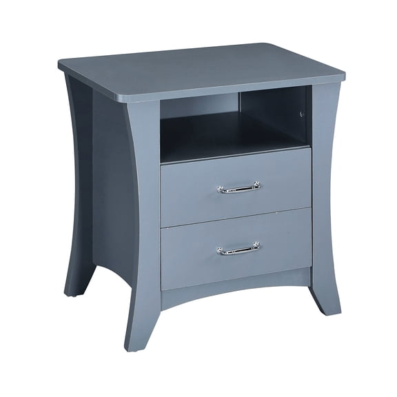 Gray Nightstand with Ample Drawer Space / Store Bedtime Items Easily