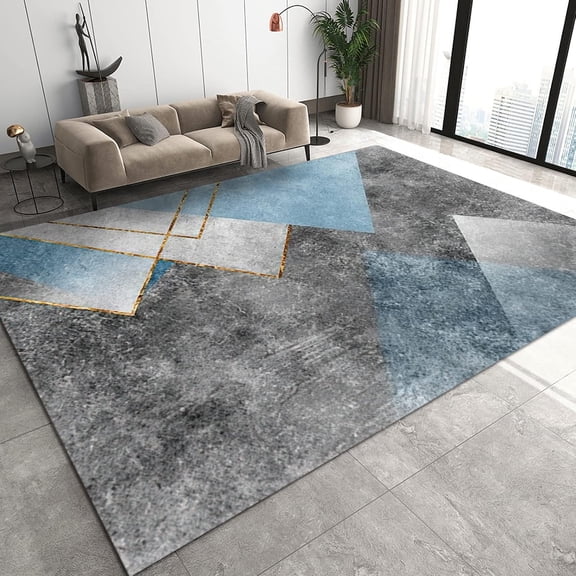 Gray Nordic Style Area Rugs, Triangular Geometric Apartment Carpet, Floor Mat Easy to Clean Fine Fluff Easy Care Apply to Family and Pet Farmhouse,5'x6'