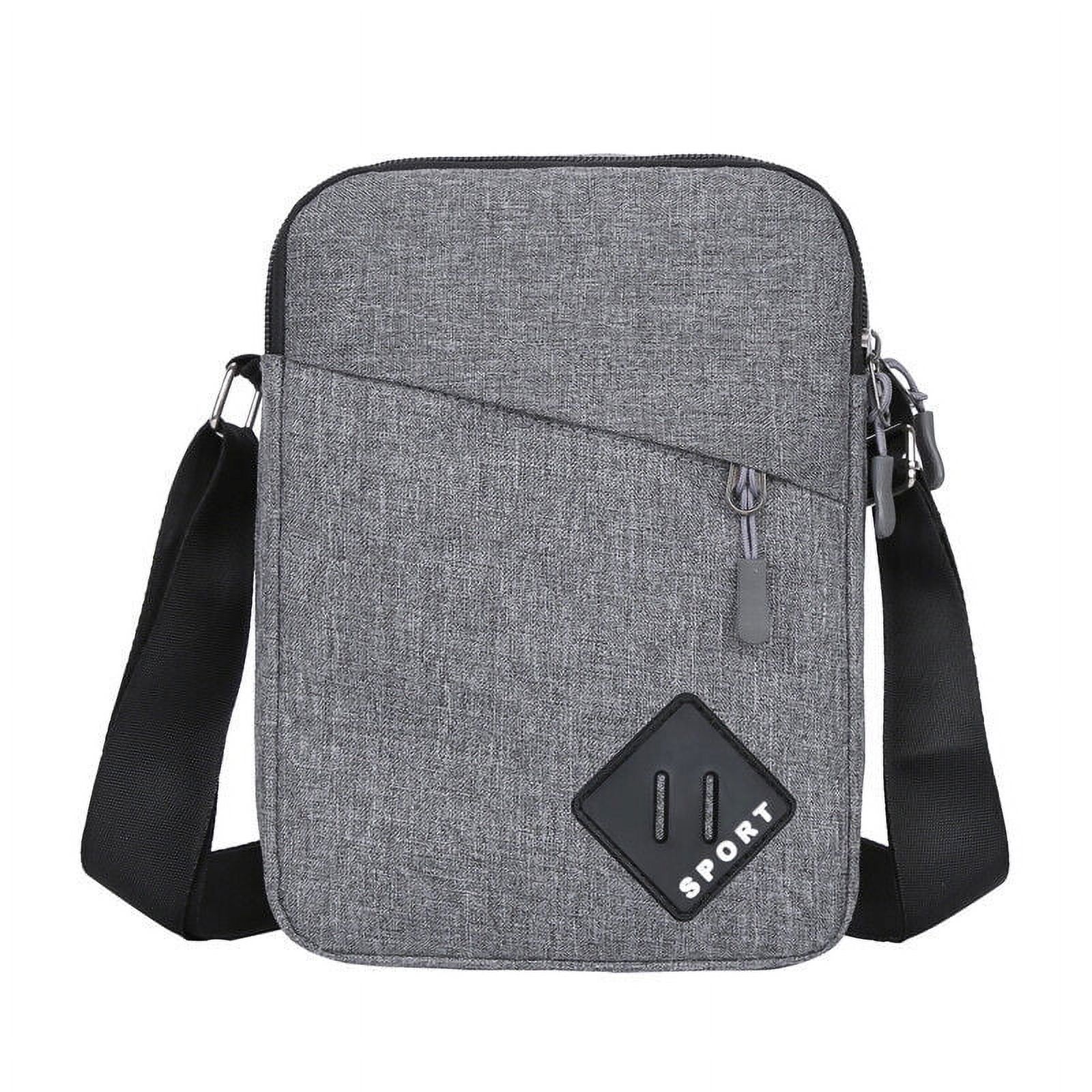 Gray Nylon Messenger Bag Chest Fanny Pack Cross Body Shoulder Backpack