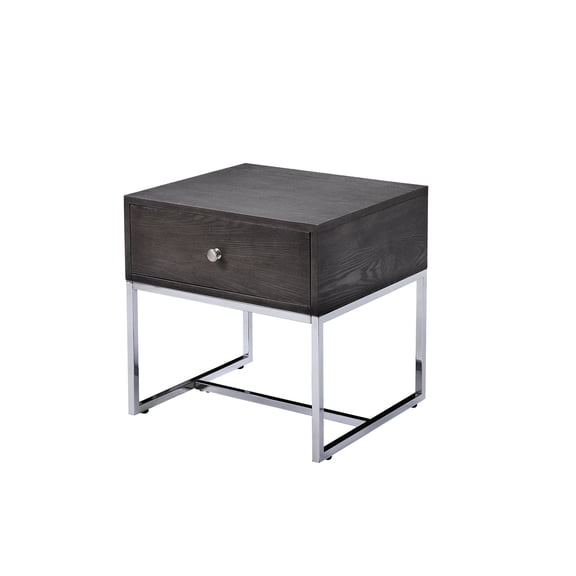 Gray Oak & Chrome Finish, Spacious Felt - Lined Drawer - Ideal for Small Spaces, Organized Storage