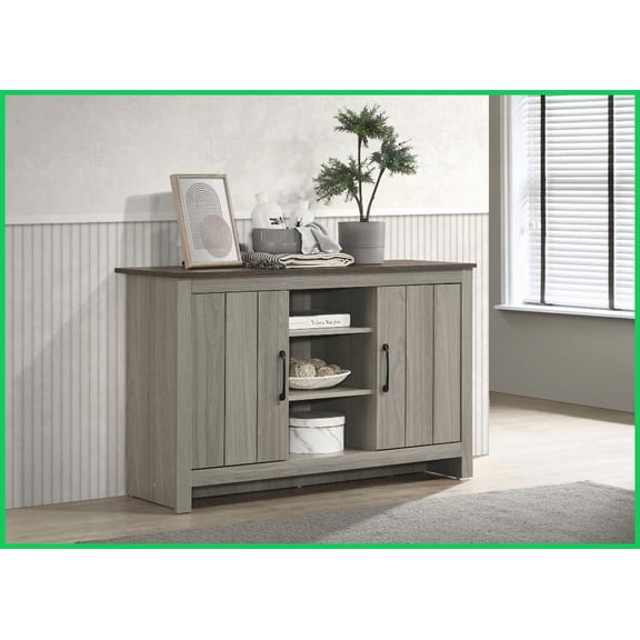 Gray Oak Coffee Table with Hidden Storage & Cable Management - Stylish for Living Room Entryway