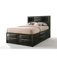 thumbnail image 1 of Gray Oak Finish Wooden Bed With Storage - 8 Drawers, Bookcase Headboard, No Box Spring Style ,, 1 of 3