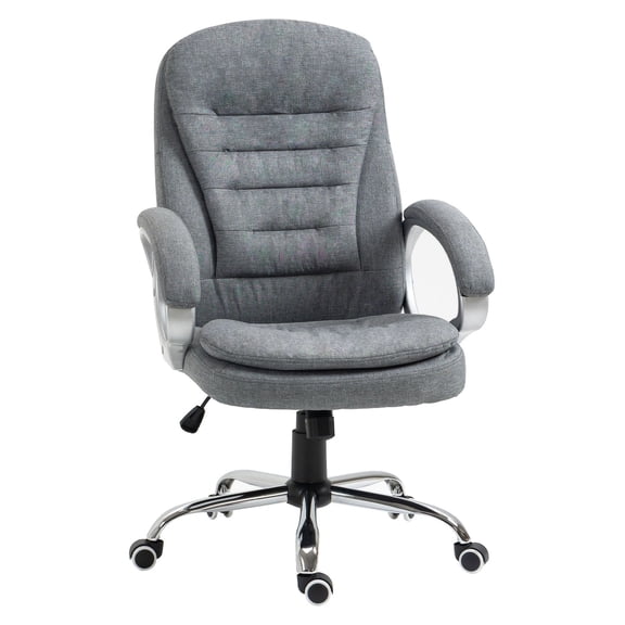 Gray Office Chair High Back Adjustable Ergonomic Desk Chair Padded Armrests Lumbar Support Swivel Computer Chair for Home Office