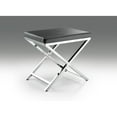 thumbnail image 1 of Gray Accent Stool with Chrome Base, 1 of 2